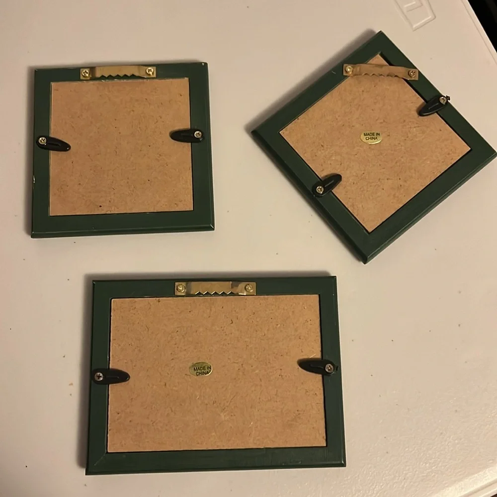 Set of three mini prints garden theme wall decor
